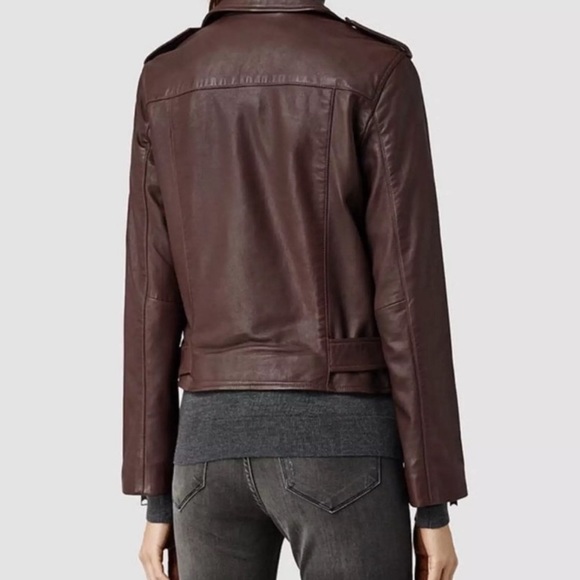 All Saints Balfern Leather Biker Jacket - Picture 3 of 8